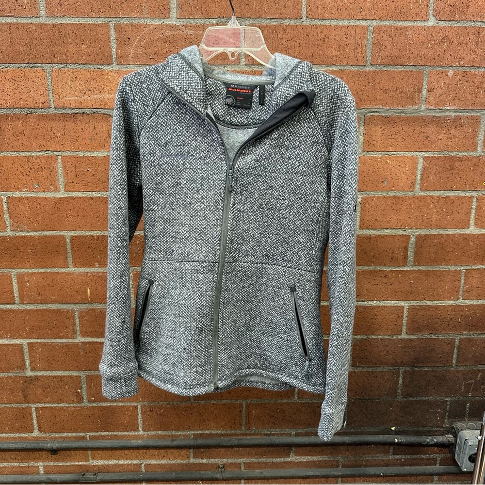 Mammut Gray Textured Full-Zip Hooded Jacket